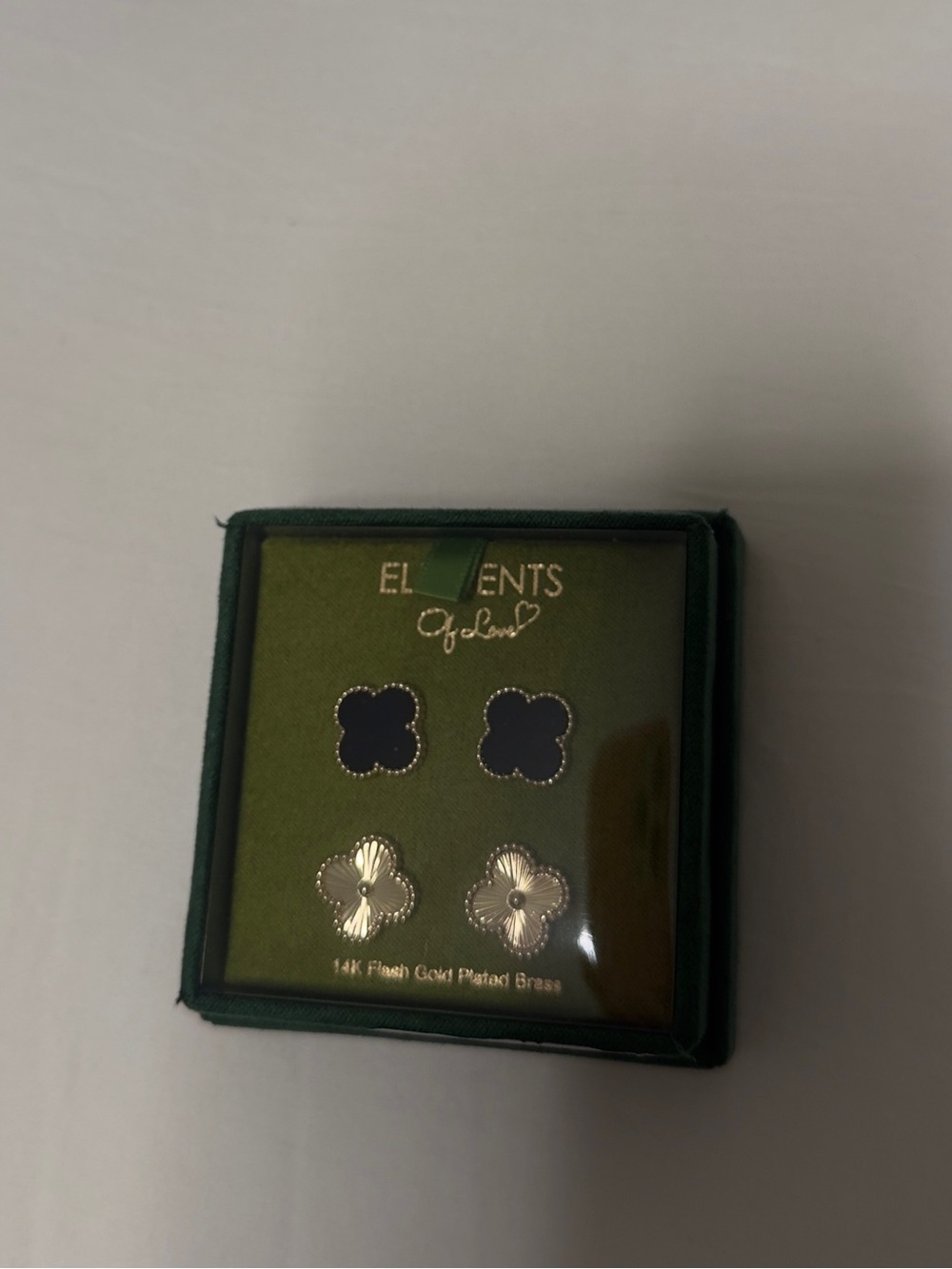 Gold Two-Piece Earring Set in Black and Gold